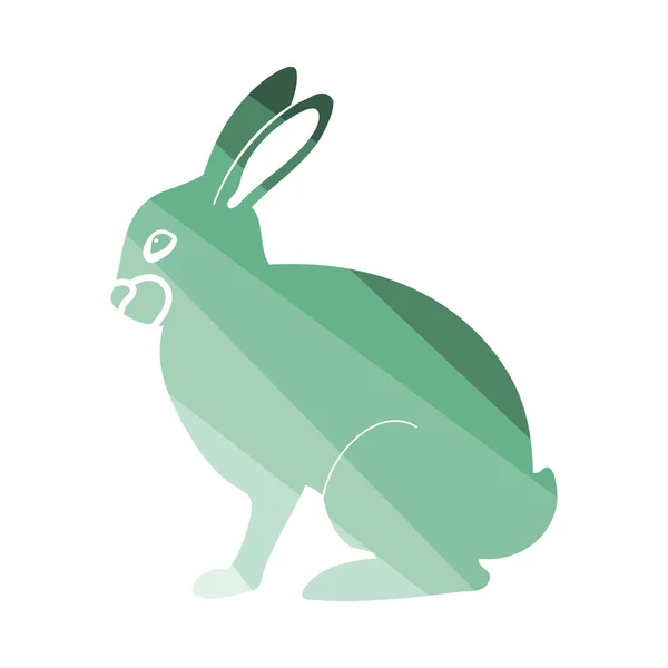 Icono Del Conejo Pascua Diseño Escalera Color Plana Ilustración Vectorial — Vector de stock