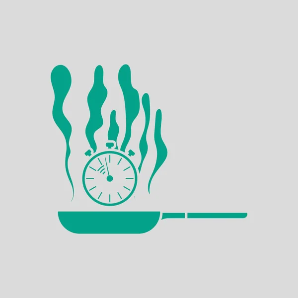 Pan Stopwatch Icon Verde Fundo Cinzento Ilustração Vetorial —  Vetores de Stock