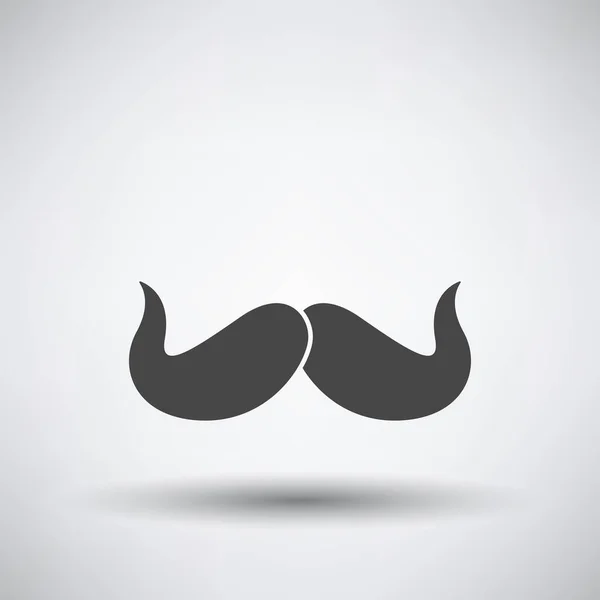 Poirot Mustache Icon Dark Gray Fundal Gri Umbra Rotundă Vector — Vector de stoc