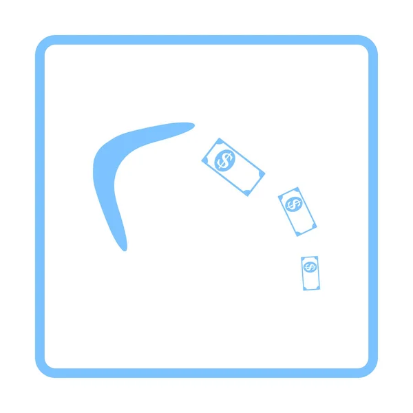 Ícone Boomerang Cashback Desenho Moldura Azul Ilustração Vetorial —  Vetores de Stock