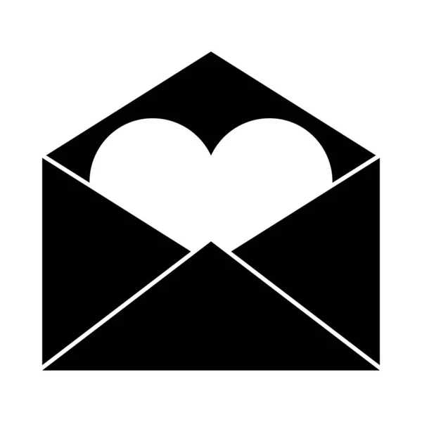Enveloppe Saint Valentin Avec Icône Coeur — Image vectorielle