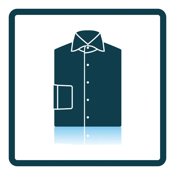 Folded Shirt Icon Square Shadow Reflection Design Vector Illustration — Stock Vector