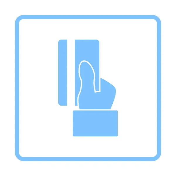 Hand Hold Crdit Card Εικονίδιο Σχέδιο Μπλε Πλαίσιο Εικονογράφηση Διανύσματος — Διανυσματικό Αρχείο