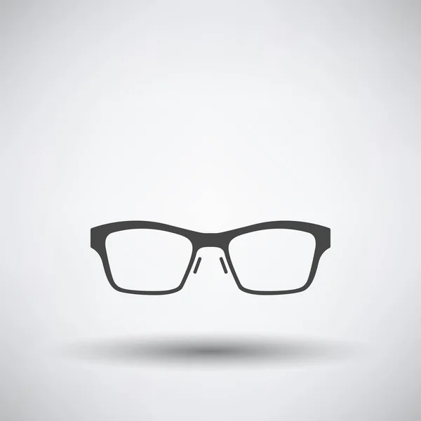 商业女性眼镜图标 灰色背景的深灰色与圆形阴影 病媒图解 — 图库矢量图片