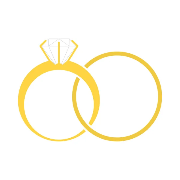 Ikona Pierścieni Ślubnych Płaski Projekt Kolorów Ilustracja Wektora — Wektor stockowy