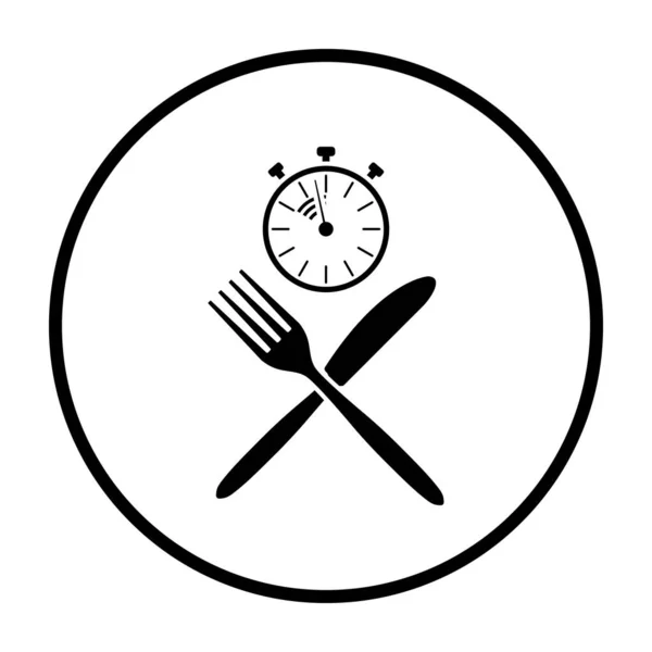 Icono Del Almuerzo Rápido Diseño Plantilla Círculo Delgado Ilustración Vectorial — Vector de stock