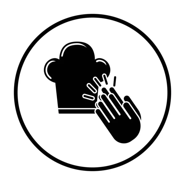 Clapping Palms Toque Icon Conception Pochoir Cercle Mince Illustration Vectorielle — Image vectorielle