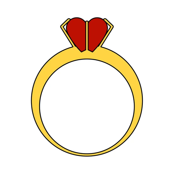 Valentine Heart Ring Icon Editable Outline Color Fill Design Vector — Stock Vector