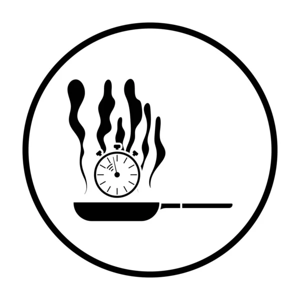 Pan Stopwatch Icon Design Estêncil Círculo Fino Ilustração Vetorial — Vetor de Stock