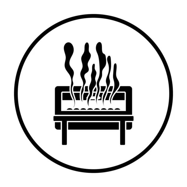 Chafing Dish Icon Design Estêncil Círculo Fino Ilustração Vetorial —  Vetores de Stock