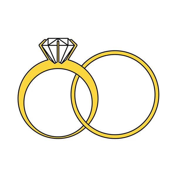 Esküvői Gyűrűk Ikon Szerkeszthető Vázlat Színkitöltő Tervezéssel Vektorillusztráció — Stock Vector