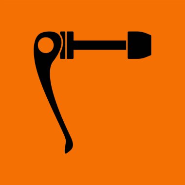 Bisiklet Hızlı Çıkış Simgesi. Turuncu Arkaplan 'da siyah. Vektör İllüstrasyonu.