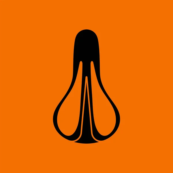 Εικονίδιο Καθίσματος Ποδηλάτου Κάτοψη Μαύρο Πορτοκαλί Φόντο Εικονογράφηση Διανύσματος — Διανυσματικό Αρχείο