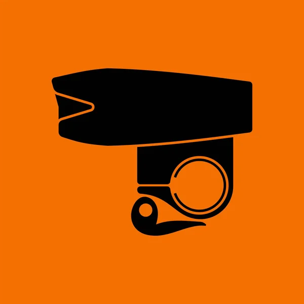 Icône Équipement Léger Vélo Noir Sur Fond Orange Illustration Vectorielle — Image vectorielle