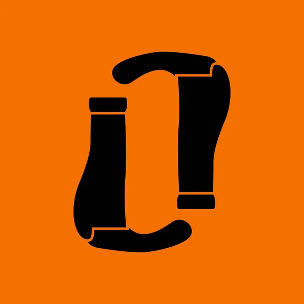 Icône Poignées Vélo Noir Sur Fond Orange Illustration Vectorielle — Image vectorielle