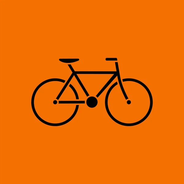 Icono Bicicleta Negro Sobre Fondo Naranja Ilustración Vectorial — Archivo Imágenes Vectoriales