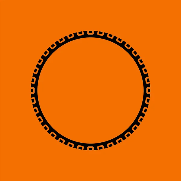 Fietsband Ikoon Zwart Oranje Achtergrond Vector Illustratie — Stockvector