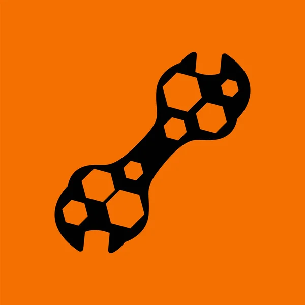 Fiets Spanner Ikoon Zwart Oranje Achtergrond Vector Illustratie — Stockvector