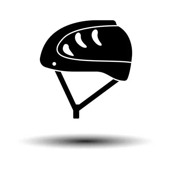 Icône Casque Escalade Noir Sur Fond Blanc Avec Ombre Illustration — Image vectorielle
