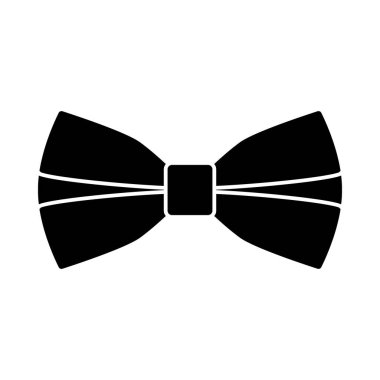 İş Kelebeği Kravat Simgesi. Siyah Şablon Tasarımı. Vektör İllüstrasyonu.