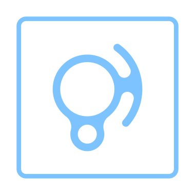 Dağcı Descender Simgesi. Mavi Çerçeve Tasarımı. Vektör İllüstrasyonu.