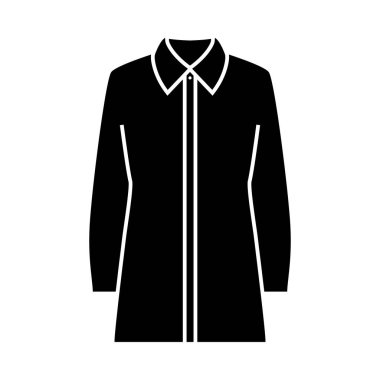 İş Bluzu Simgesi. Siyah Şablon Tasarımı. Vektör İllüstrasyonu.