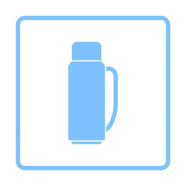 Alpinist Vacuum Flask Icon Desenho Moldura Azul Ilustração Vetorial —  Vetores de Stock