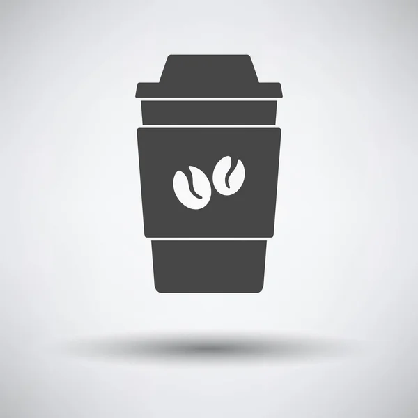 Outdoor Paper Cofee Cup Icon Tmavě Šedá Šedém Pozadí Kulatým — Stockový vektor