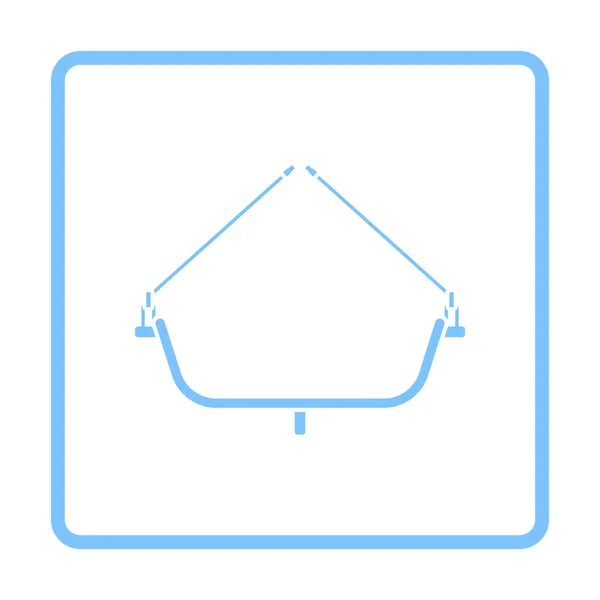 Icône Siège Alpiniste Design Cadre Bleu Illustration Vectorielle — Image vectorielle