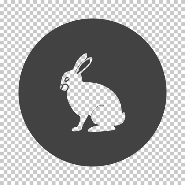 Easter Rabbit Icon Subtract Stencil Design Tranparency Grid Vector Illustration — Stock Vector