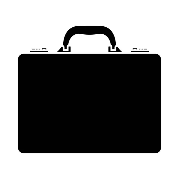 Ikona Obchodního Kufříku Black Stencil Design Vektorová Ilustrace — Stockový vektor