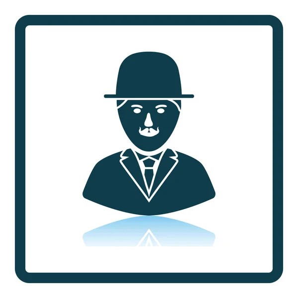 Inspecteur Icon Conception Réflexion Ombre Carrée Illustration Vectorielle — Image vectorielle