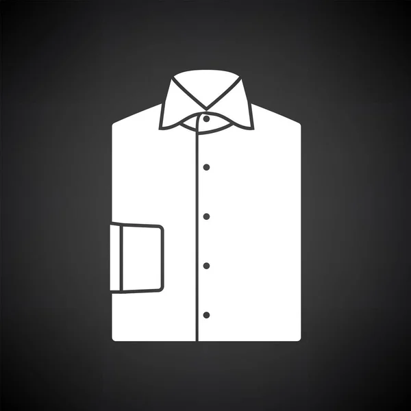 Camisa Plegable Icono Blanco Sobre Fondo Negro Ilustración Vectorial — Archivo Imágenes Vectoriales