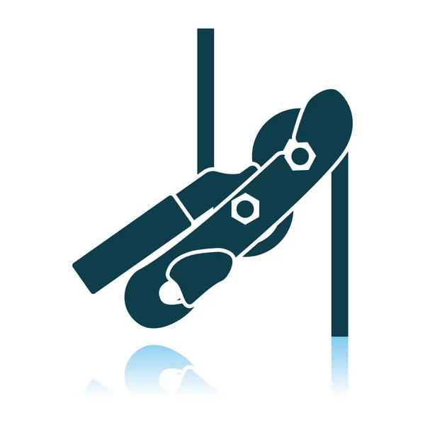 Alpinist Rope Ascender Icon Design Der Schattenreflexion Vektorillustration — Stockvektor