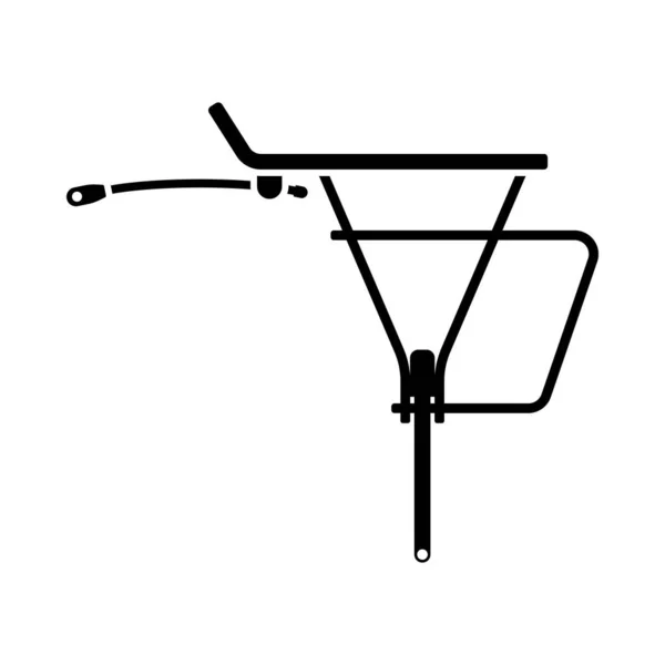 Ícone Transportador Bagagem Bicicleta Desenho Estêncil Preto Ilustração Vetorial — Vetor de Stock