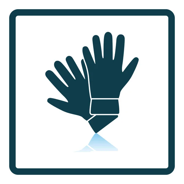 Guantes Criminales Icono Diseño Reflexión Sombra Cuadrada Ilustración Vectorial — Vector de stock