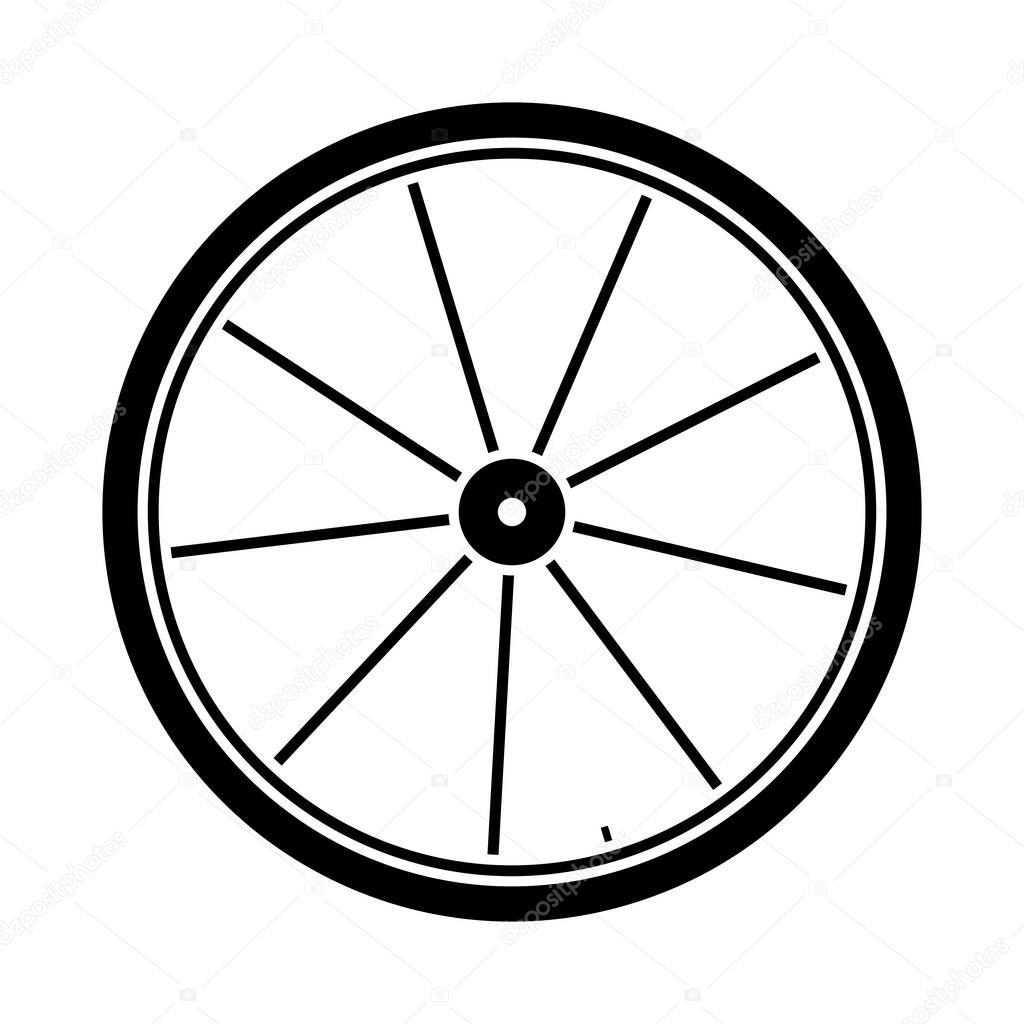 Bike Wheel Icon. Black Stencil Design. Vector Illustration.