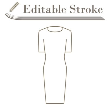 İş kadını Simge Giyiniyor. Düzenlenebilir Basit Tasarım. Vektör İllüstrasyonu.