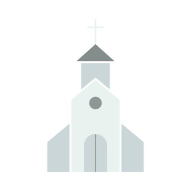 Kilise ikonu. Düz Renk Tasarımı. Vektör İllüstrasyonu.