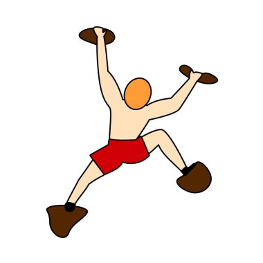 Dağcı Simge. Renk Doldurma Tasarımı ile Düzenlenebilir Tasarım. Vektör İllüstrasyonu.