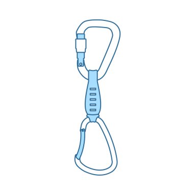 Dağcı Quickdraw Icon. Mavi Dolgu Tasarımı ile ince çizgi. Vektör İllüstrasyonu.