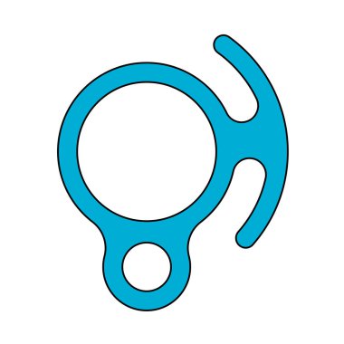 Dağcı Descender Simgesi. Renk Doldurma Tasarımı ile Düzenlenebilir Tasarım. Vektör İllüstrasyonu.