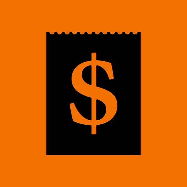 Dollár Naptár Ikon Fekete Narancs Háttér Vektorillusztráció — Stock Vector