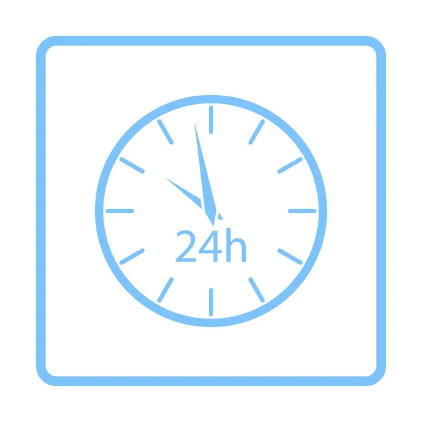 Hours Clock Icon Blue Frame Design Vector Illustration — Stock Vector