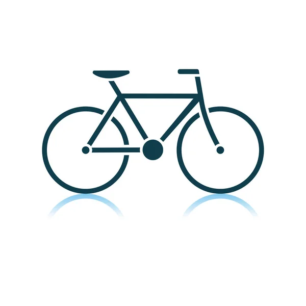 Fiets Icoon Schaduw Reflectie Ontwerp Vector Illustratie — Stockvector