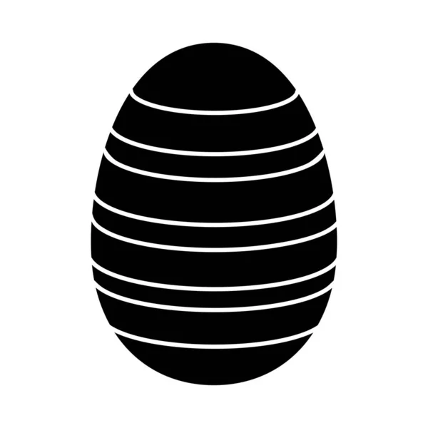 Uovo Pasqua Con Icona Ornata Stencil Design Nero Illustrazione Vettoriale — Vettoriale Stock