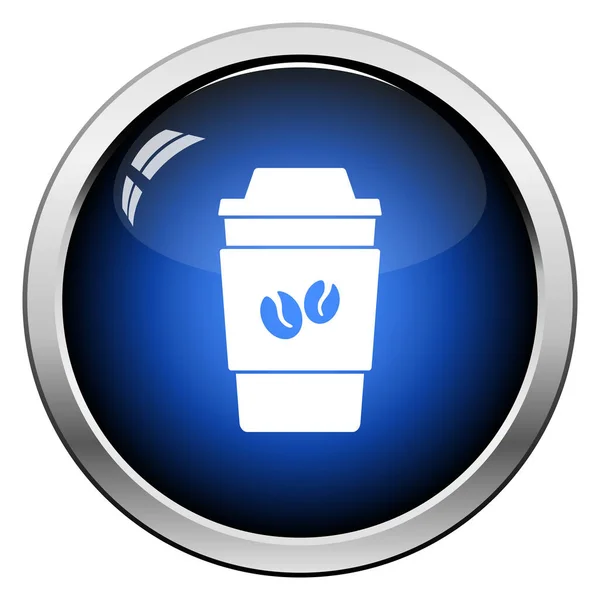 Outdoor Paper Cofee Cup Icon Lesklý Design Tlačítek Vektorová Ilustrace — Stockový vektor