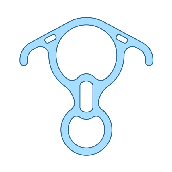 Alpinist Descender Icon Dünne Linie Mit Blauem Fülldesign Vektorillustration — Stockvektor