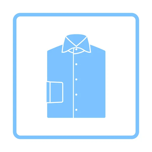 Vouwen Shirt Icoon Blauw Kaderontwerp Vector Illustratie — Stockvector