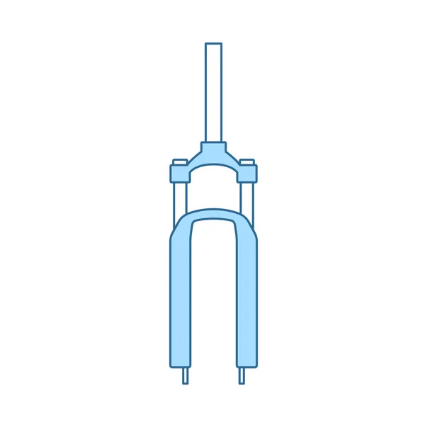 Icono Horquilla Bicicleta Línea Delgada Con Diseño Relleno Azul Ilustración — Vector de stock